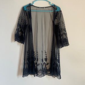 Black Lace Kimono